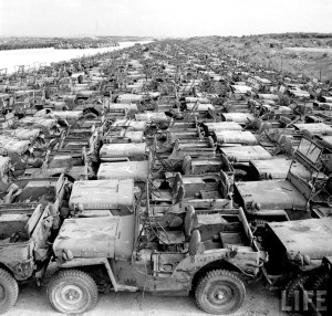 Jeep Cemetery Okinawa 1949. Credit to LIFE